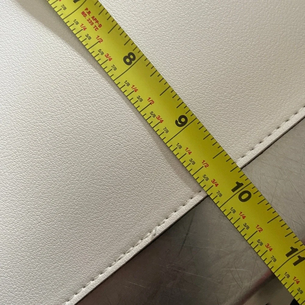 White Leather Mousepad Minimalist Stitched Rectangular Desk Accessory